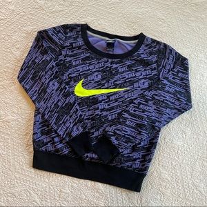 Nike Women’s Pullover Sweatshirt ~ Size M. Purple/black/neon yellow!